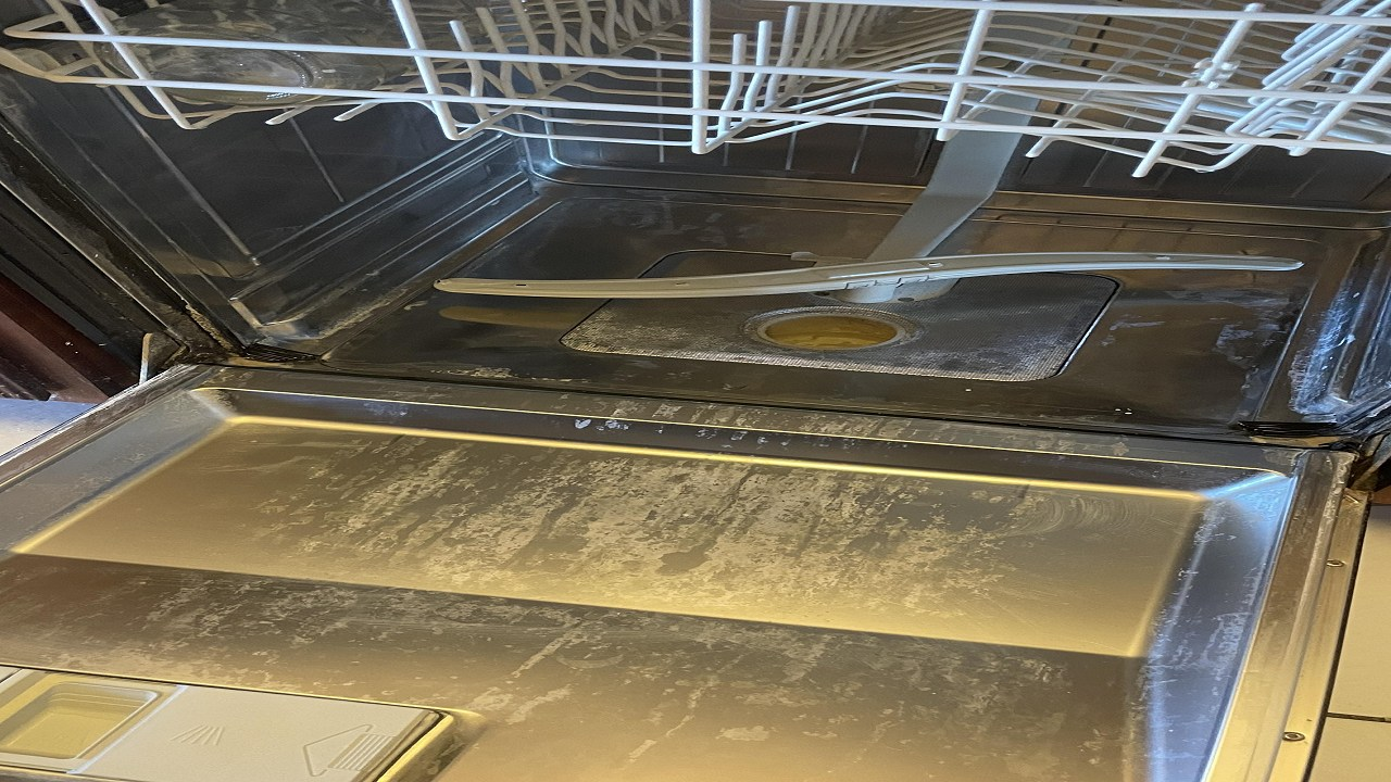 Can someone tell me what this white substance is on the dishwasher?
