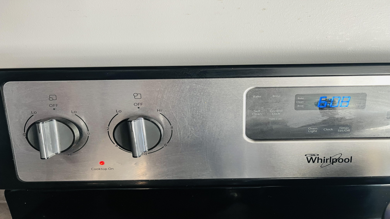 Whirlpool range cooktop light stays on